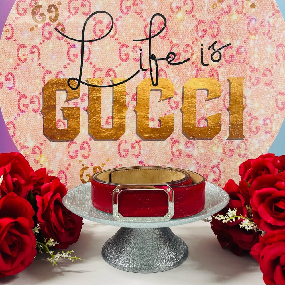 🇮🇹SALE HOST PICK! AUTH GG GUCCISSIMA BELT RED